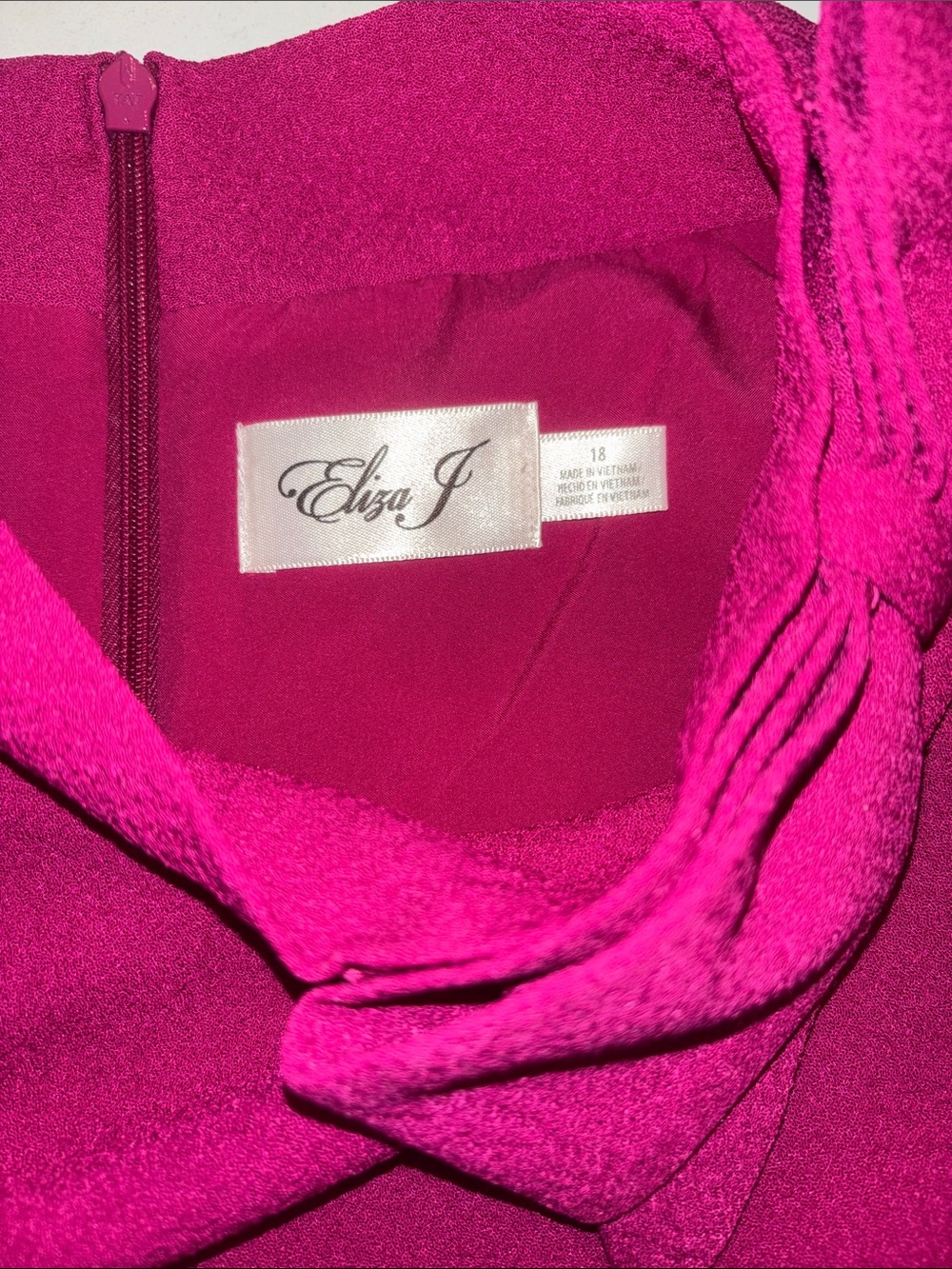 Eliza J Nordstrom Magenta Pink 60s Style Dress Bow Mockneck Size 18 NWT $148 - Picture 4 of 6